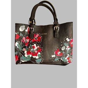 Calvin Klein Zoey Black & Pink Floral Tote Crossbody